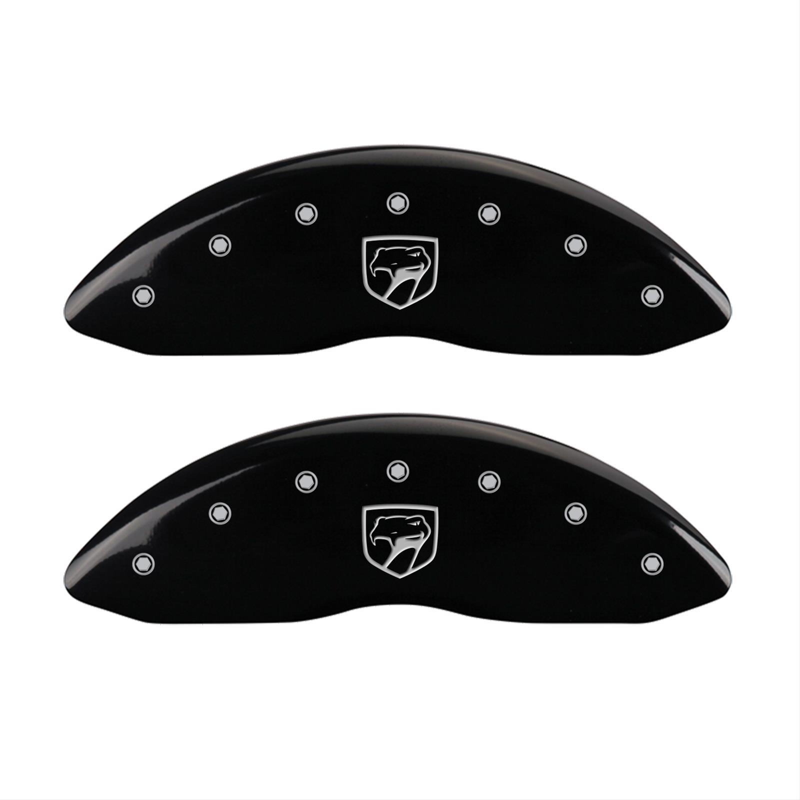 MGP 4 Caliper Covers Engraved Front Gen 2/Viper Engraved Rear Gen 2/Snake Black finish silver ch