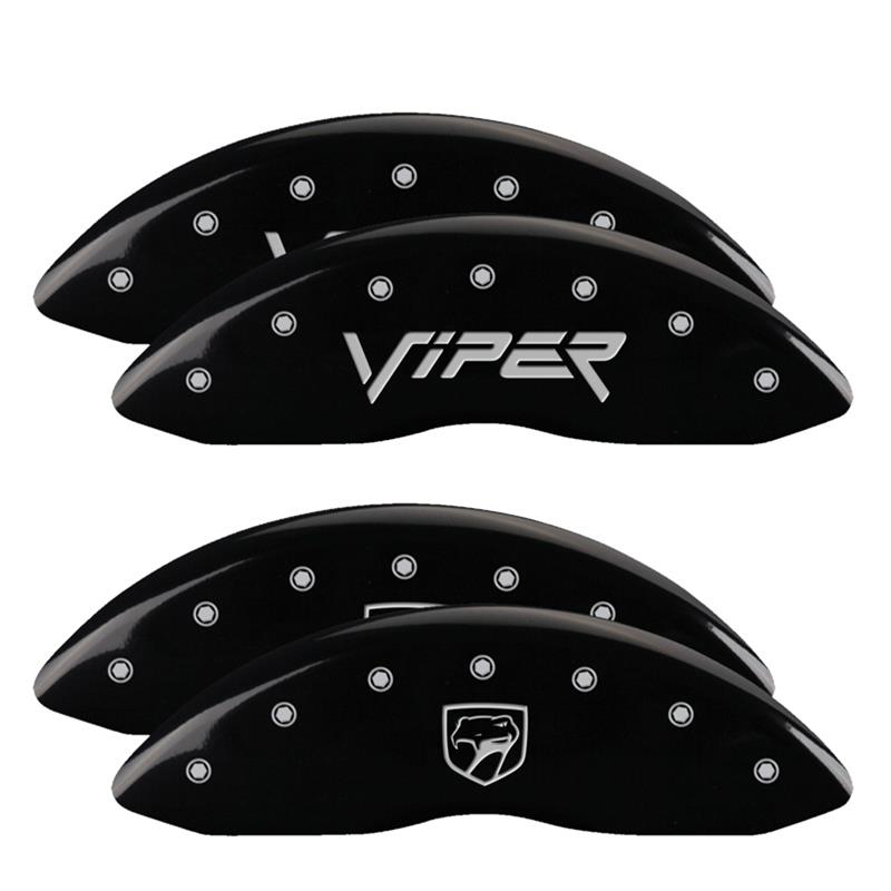 MGP 4 Caliper Covers Engraved Front Gen 2/Viper Engraved Rear Gen 2/Snake Black finish silver ch thumbnail 3