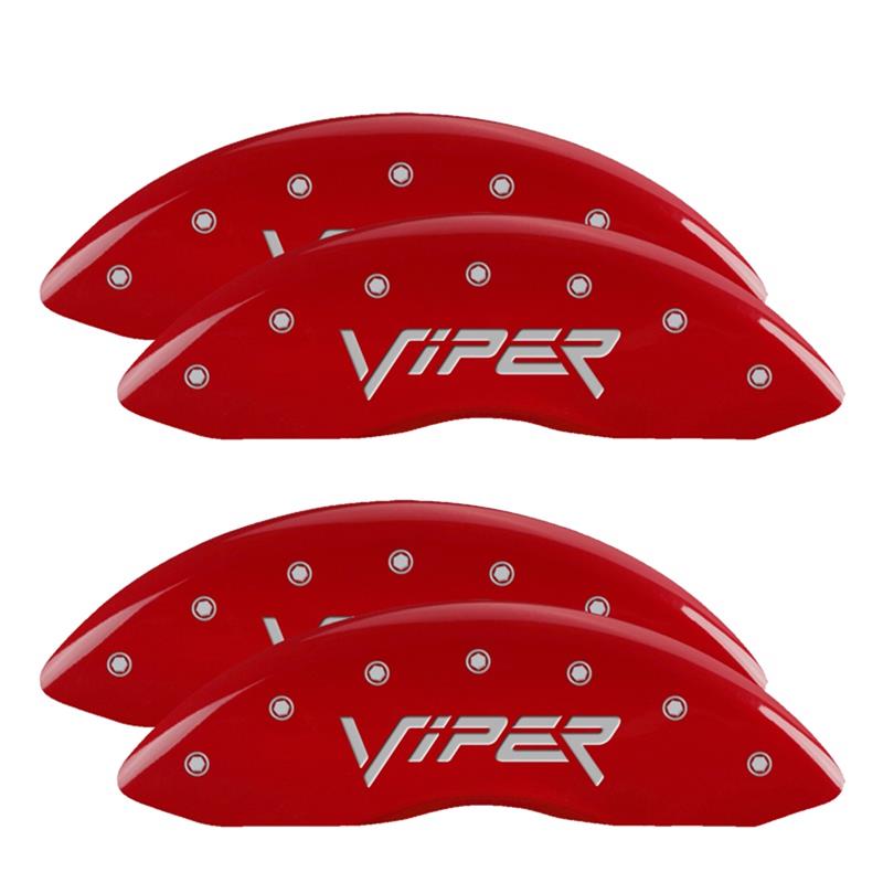MGP 4 Caliper Covers Engraved Front & Rear Gen 2/Viper Red finish silver ch thumbnail 3