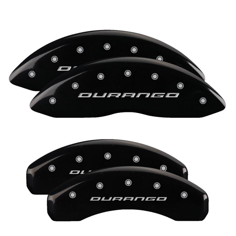 MGP 4 Caliper Covers Engraved Front & Rear 11-18 Dodge Durango Black Finish Silver Durango Logo thumbnail 2