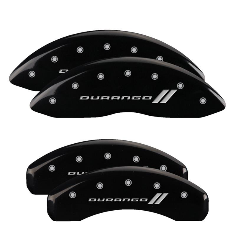 MGP 4 Caliper Covers Engraved Front & Rear 11-18 Dodge Durango Black Finish Silver Durango II Logo thumbnail 2