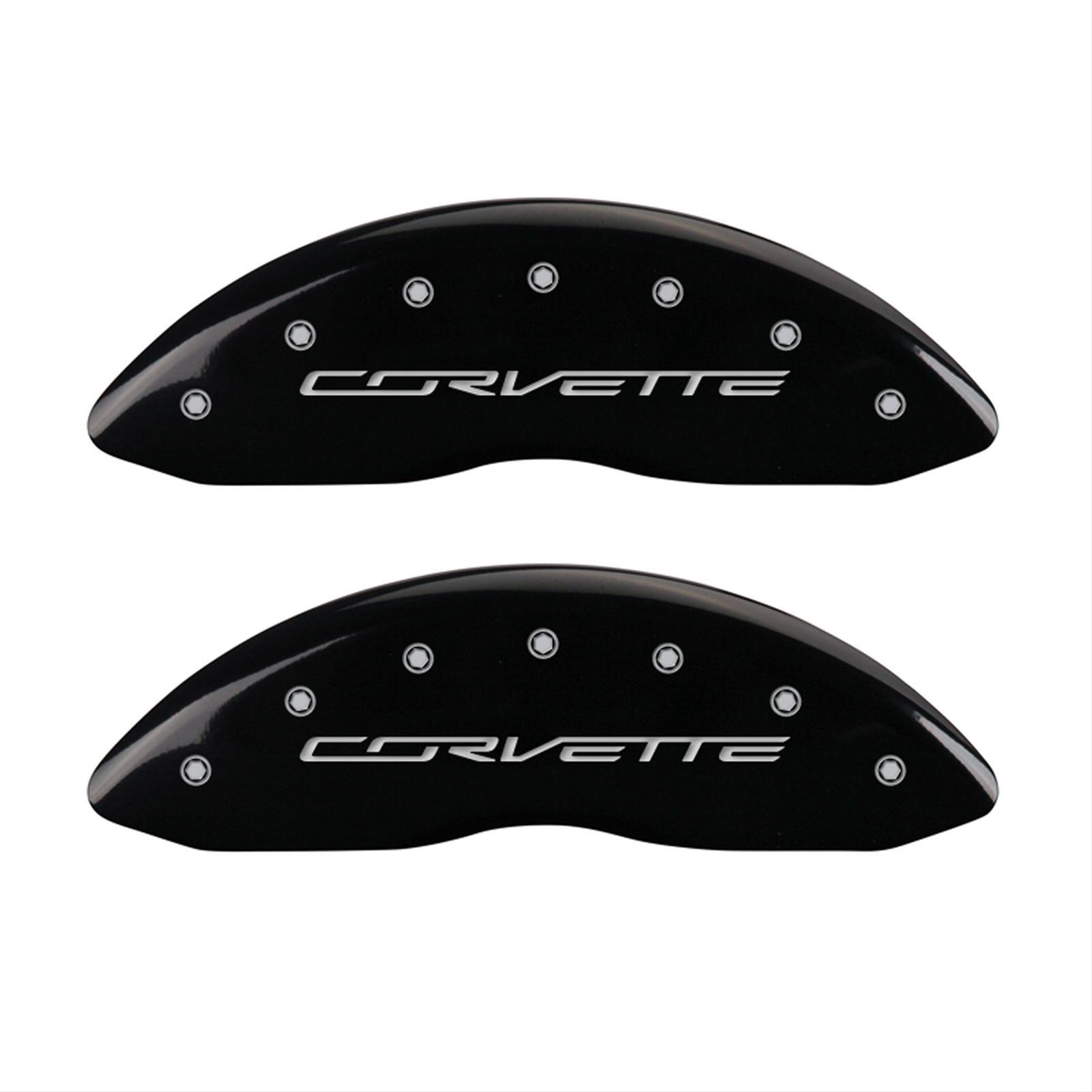 MGP 4 Caliper Covers Engraved Front & Rear C7/Corvette Black finish silver ch thumbnail 2