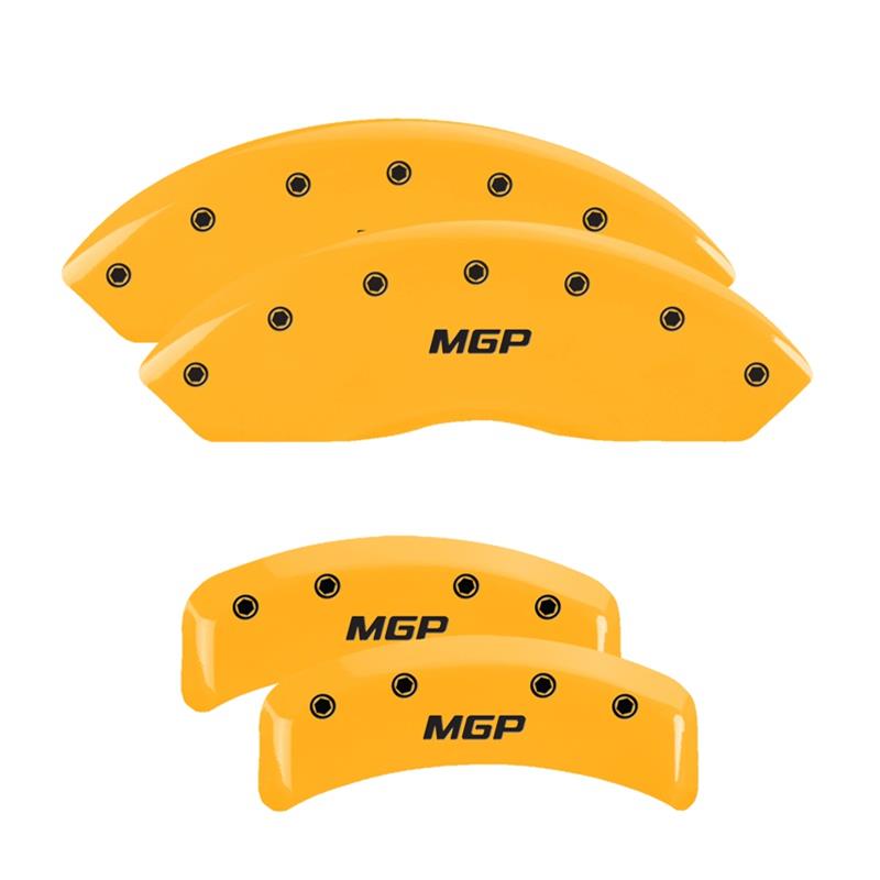 MGP 4 Caliper Covers Engraved Front & Rear MGP Yellow Finish Black Char 1988 Chevrolet Corvette thumbnail 3