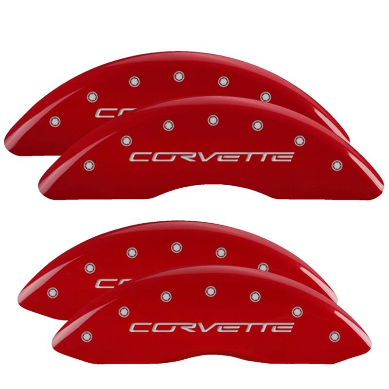 MGP Caliper Covers - Brake for 2006-2013 CORVETTE 13083SCUSDF Set Of 4 Covers, Engraved Front And Rear: Custom Graphics, Designated Finish.
