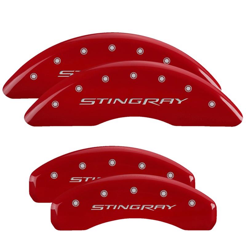 MGP Caliper Covers 13084SSTYRD MGP Red Caliper Covers Summit Racing