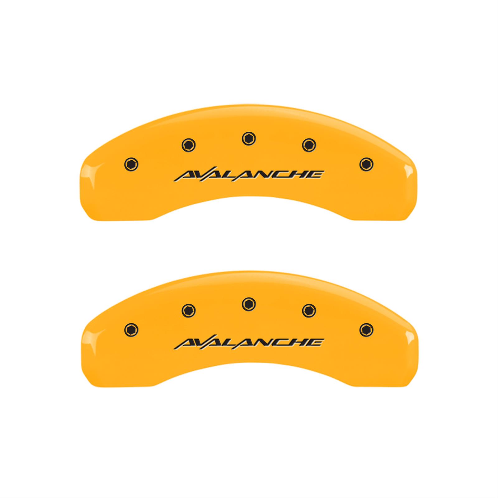 MGP 4 Caliper Covers Engraved Front & Rear Avalanche Yellow Finish Black Char 2001 Chevrolet Tahoe thumbnail 2