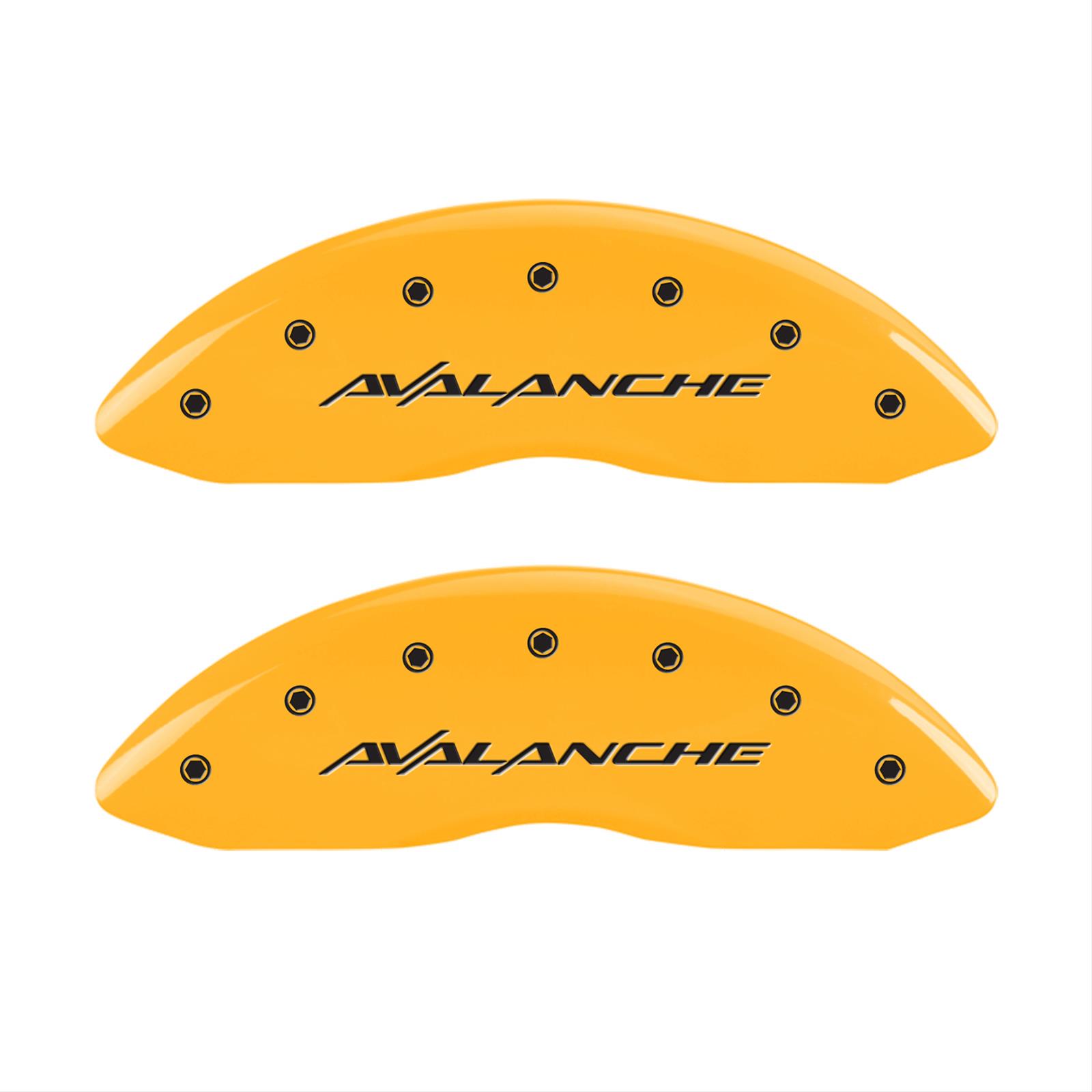 MGP 4 Caliper Covers Engraved Front & Rear Avalanche Yellow Finish Black Char 2001 Chevrolet Tahoe