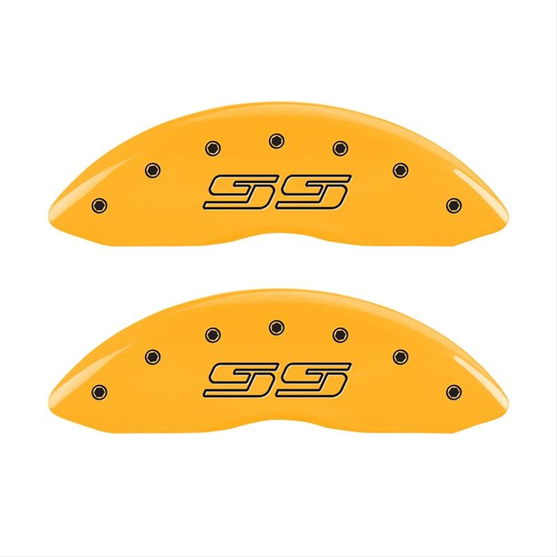 MGP 4 Caliper Covers Engraved F & R Avalanche SS Yellow Finish Blk Char 2008 Chevy Express 2500 thumbnail 3