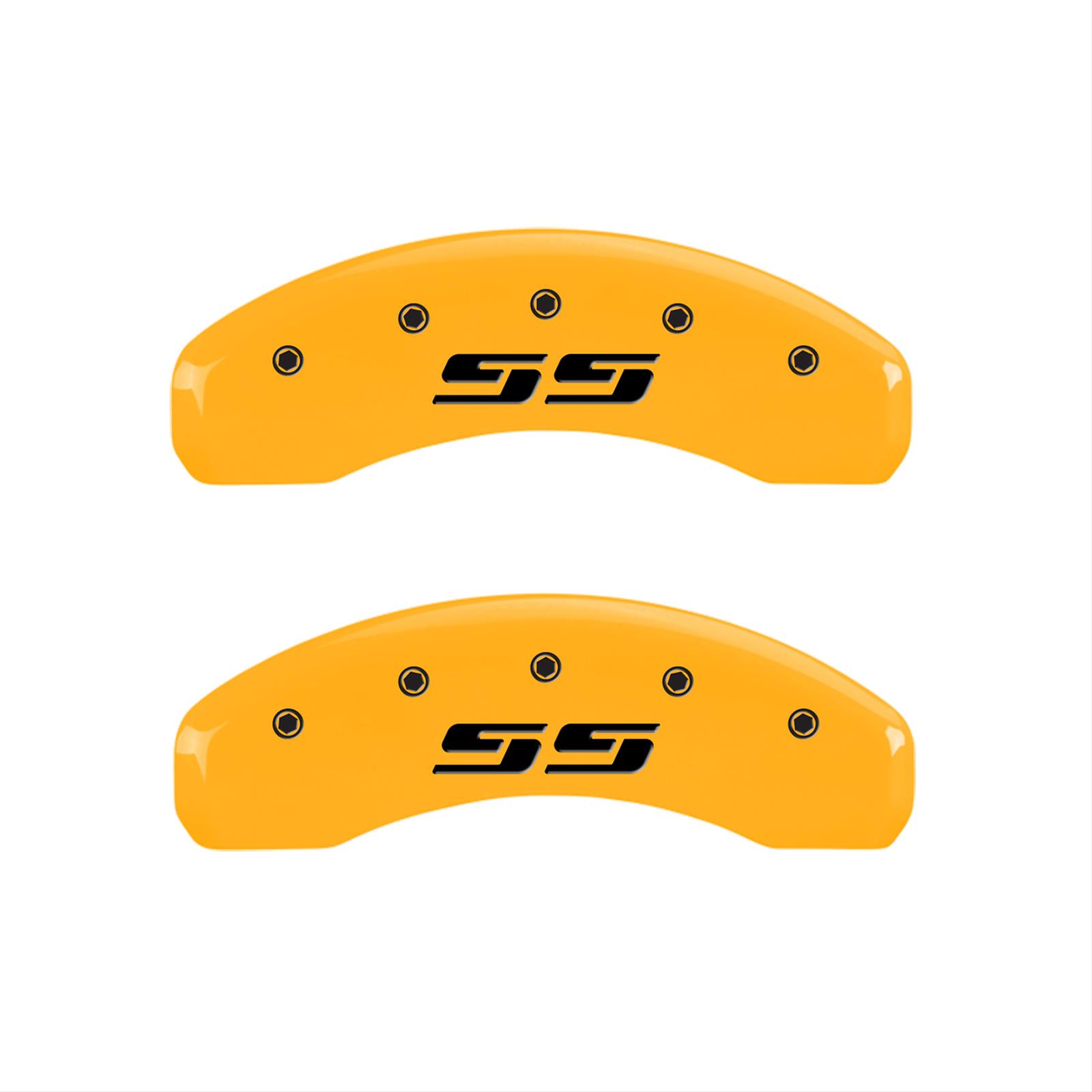 MGP 4 Caliper Covers Engraved F & R Silverado SS Yellow Finish Black Char 2002 Chevy Silverado 1500 thumbnail 2