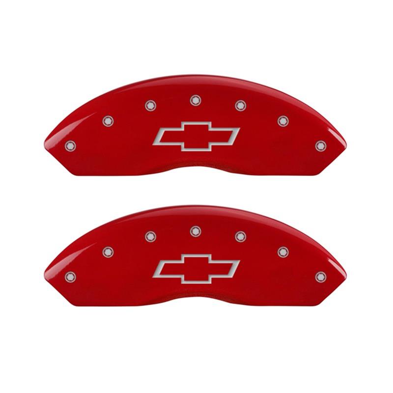 MGP Caliper Covers - Brake for 1997-2000 C2500, C3500, 1997-2002 EXPRESS 2500 14003FCUSDF Front Set 2 Covers, Engraved Front: Custom Graphics, Designated Finish.