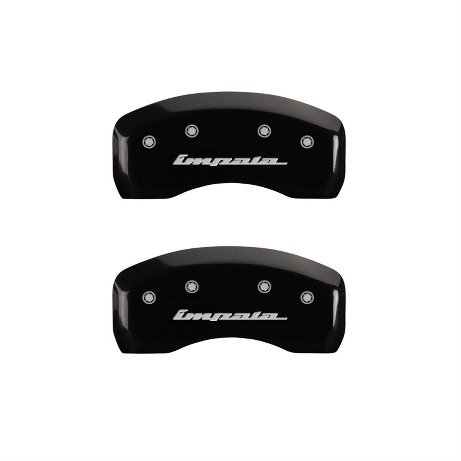 MGP 4 Caliper Covers Engraved Front & Rear Impala Black finish silver ch thumbnail 2