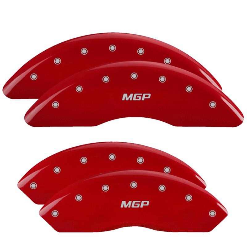 MGP 4 Caliper Covers Engraved Front & Rear MGP Red finish silver ch thumbnail 3