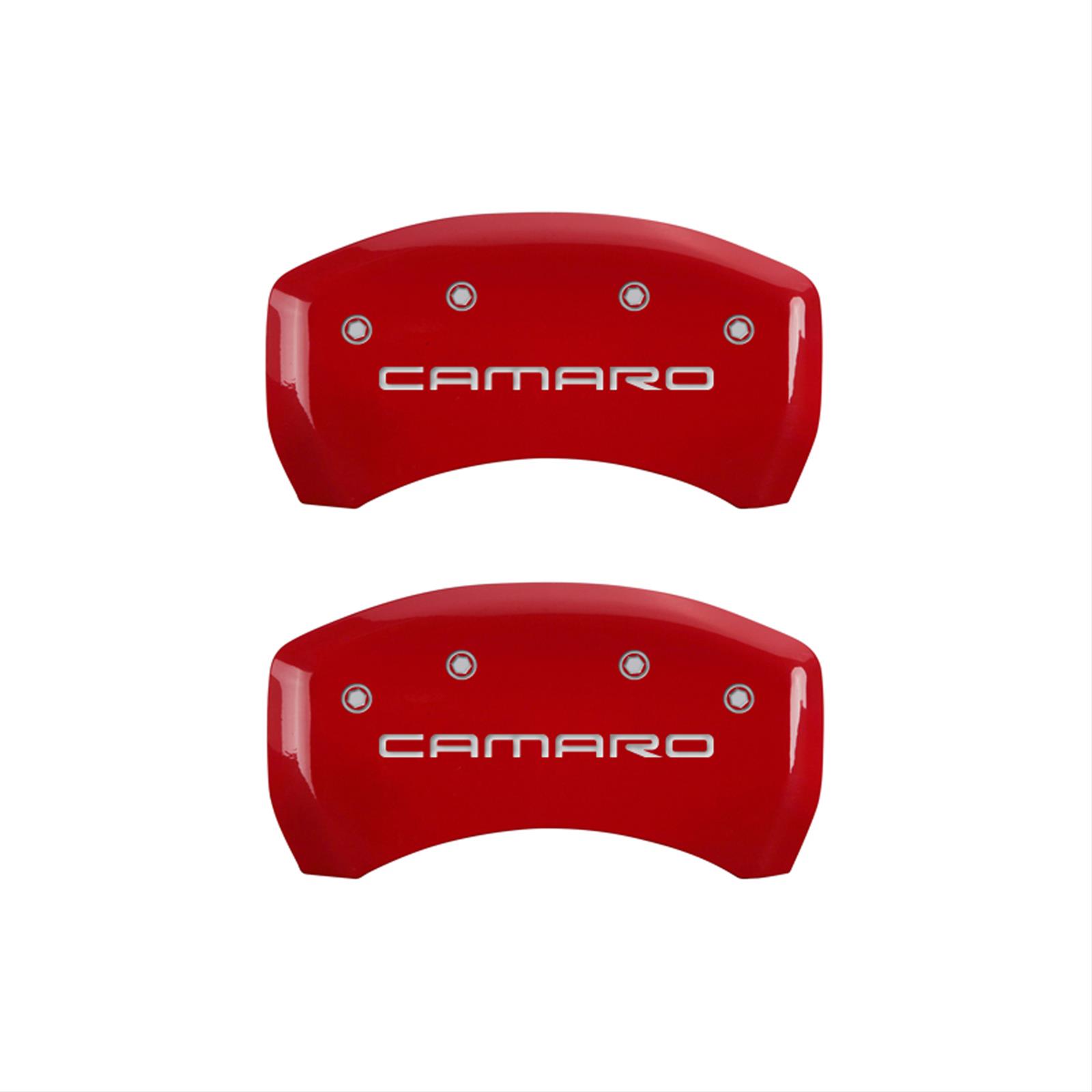 MGP 4 Caliper Covers Engraved Front & Rear Gen 4/Camaro Red finish silver ch thumbnail 2