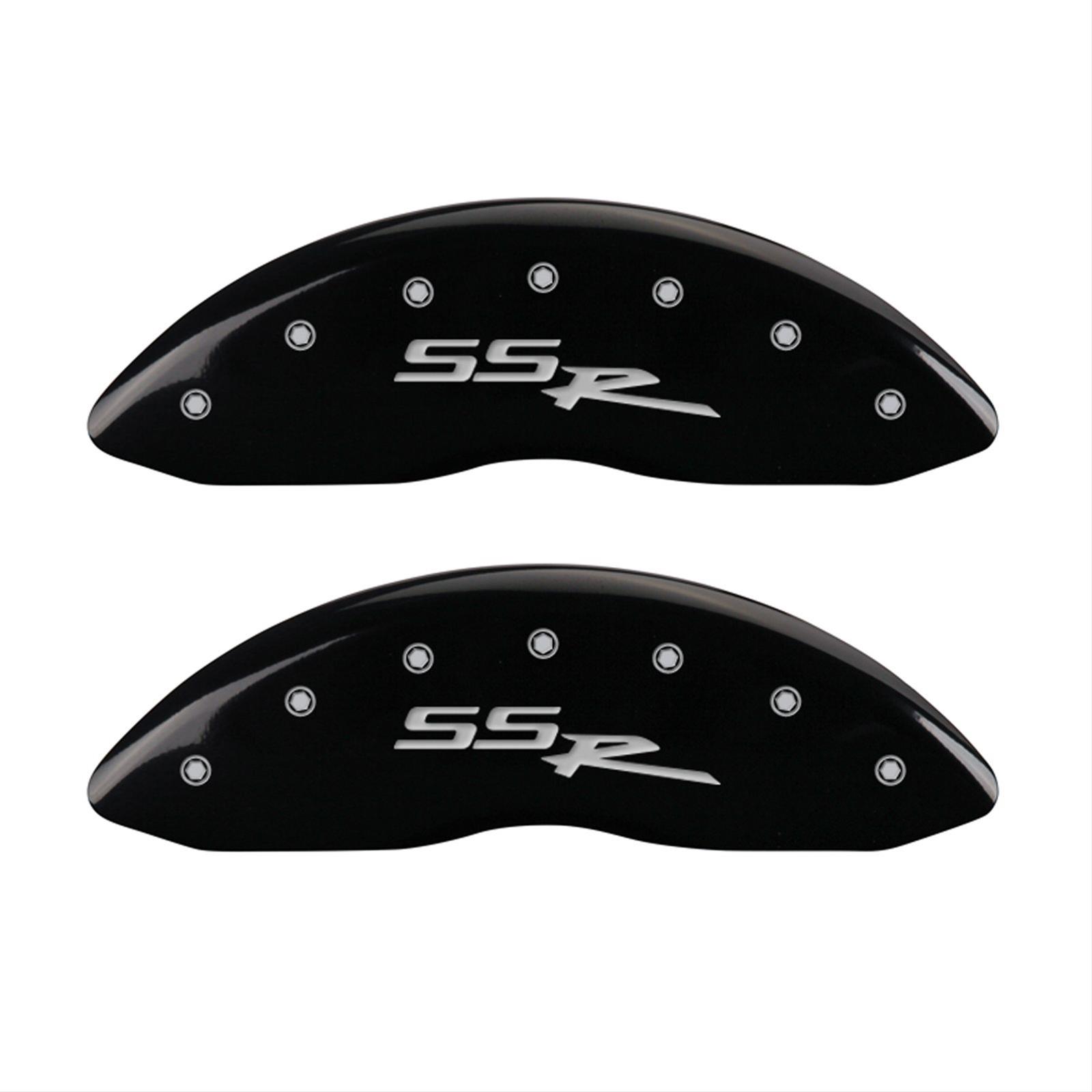 MGP 4 Caliper Covers Engraved Front & Rear SSR Black finish silver ch