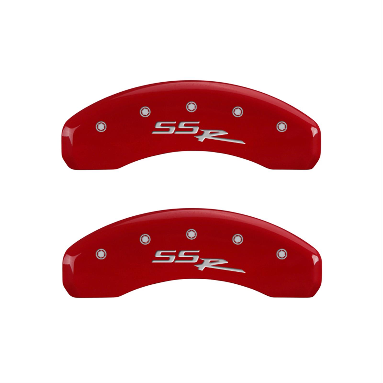 MGP 4 Caliper Covers Engraved Front & Rear SSR Red finish silver ch thumbnail 2