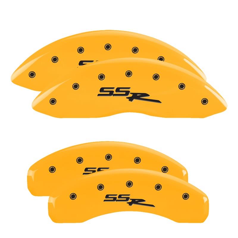 MGP 4 Caliper Covers Engraved Front & Rear Ssr Yellow Finish Black Char 2004 Chevrolet SSR thumbnail 3