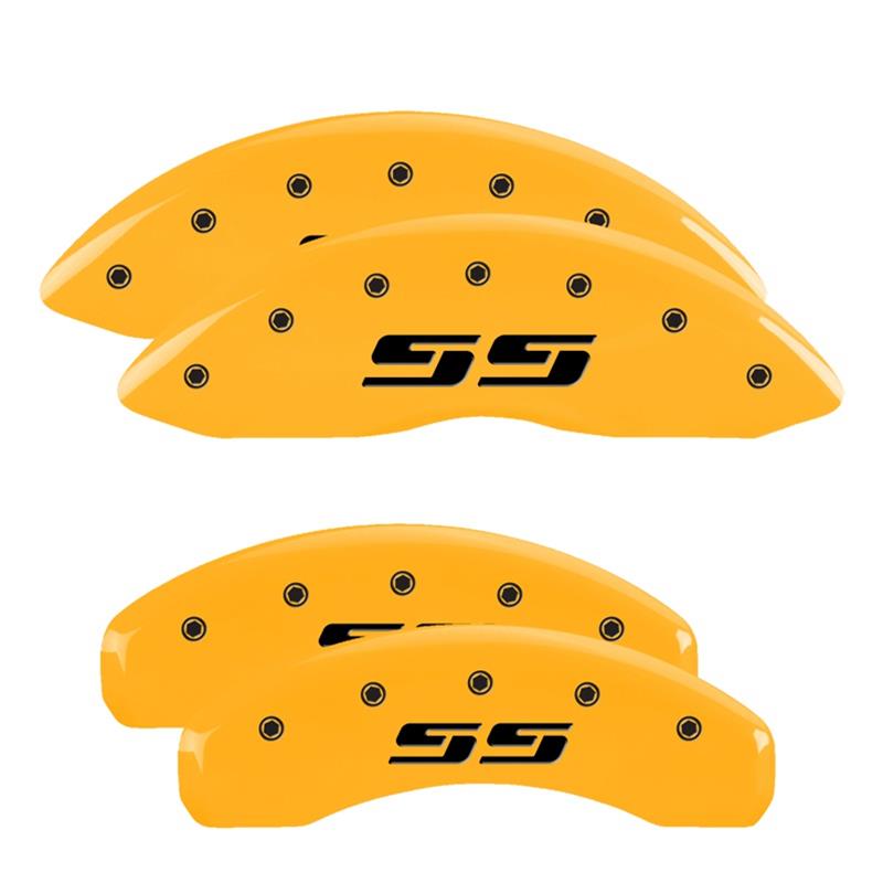 MGP 4 Caliper Covers Engraved F & R Silverado SS Yellow Finish Black Char 2002 Chevy Silverado 1500 thumbnail 3