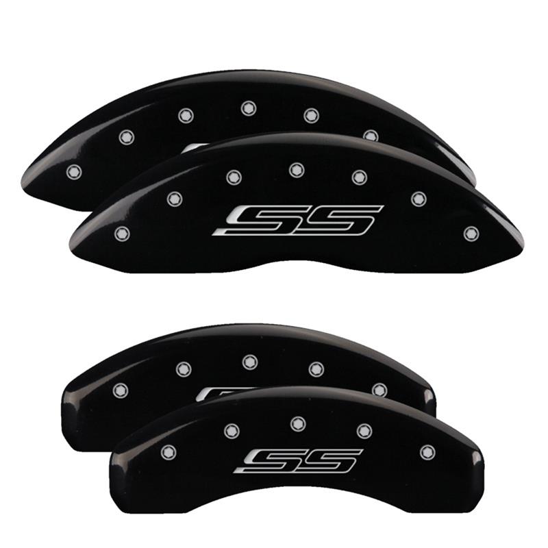 MGP 4 Caliper Covers Engraved Front & Rear Gen 5/SS Black finish silver ch thumbnail 3