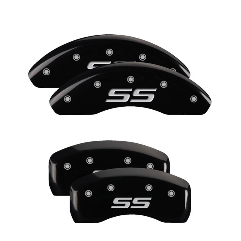 MGP 4 Caliper Covers Engraved Front & Rear Monte Carlo style/SS Black finish silver ch thumbnail 3