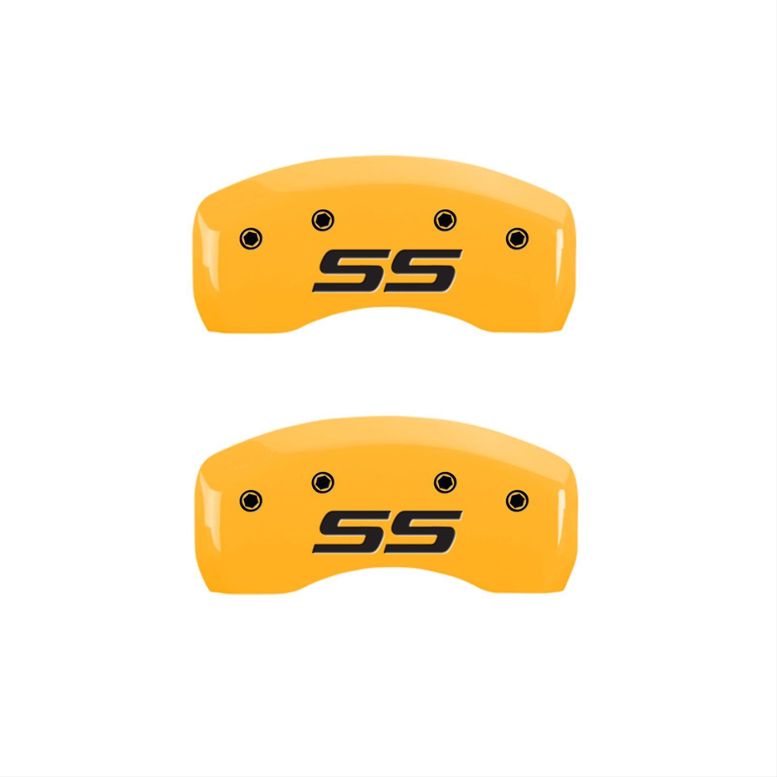 MGP 4 Caliper Covers Engraved Front & Rear Monte Carlo SS Yellow Finish Black Char 2008 Chevy Impala thumbnail 2