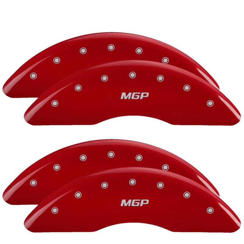 MGP 4 Caliper Covers Engraved Front & Rear MGP Red finish silver ch thumbnail 3