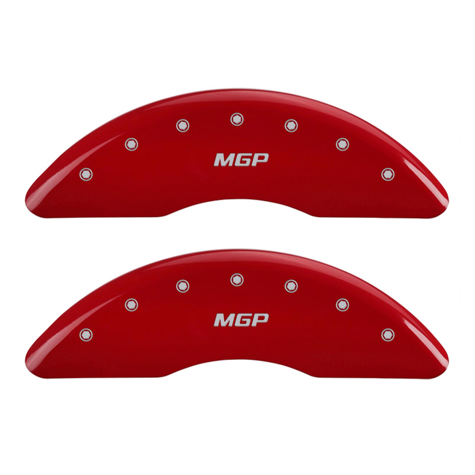 MGP 4 Caliper Covers Engraved Front & Rear MGP Red finish silver ch thumbnail 2