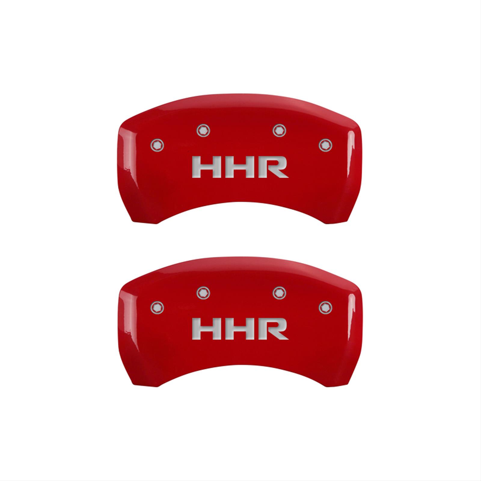 MGP Red Caliper Covers for 2005-2010 COBALT, 2008-2010 HHR, 2004-2012 MALIBU - 14224SHHRRD Brake Covers, Bolt-on, Aluminum, Powdercoated, HHR Logo, Chevy, Set of 4 thumbnail 2