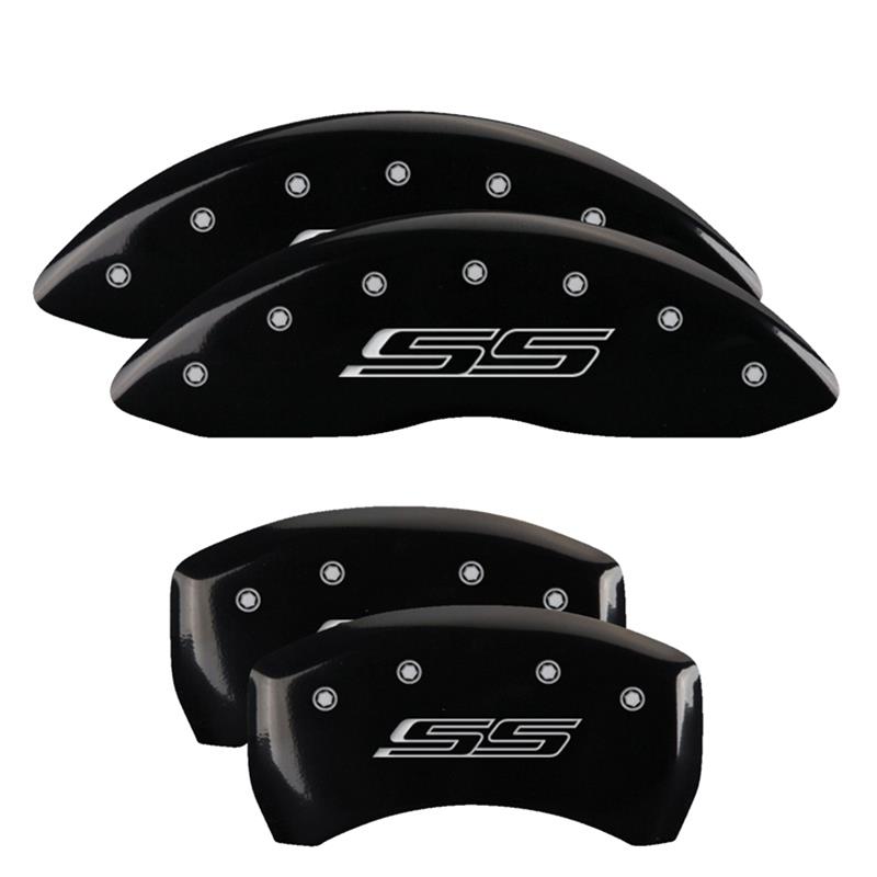 MGP 4 Caliper Covers Engraved Front & Rear Gen 5/SS Black finish silver ch thumbnail 3