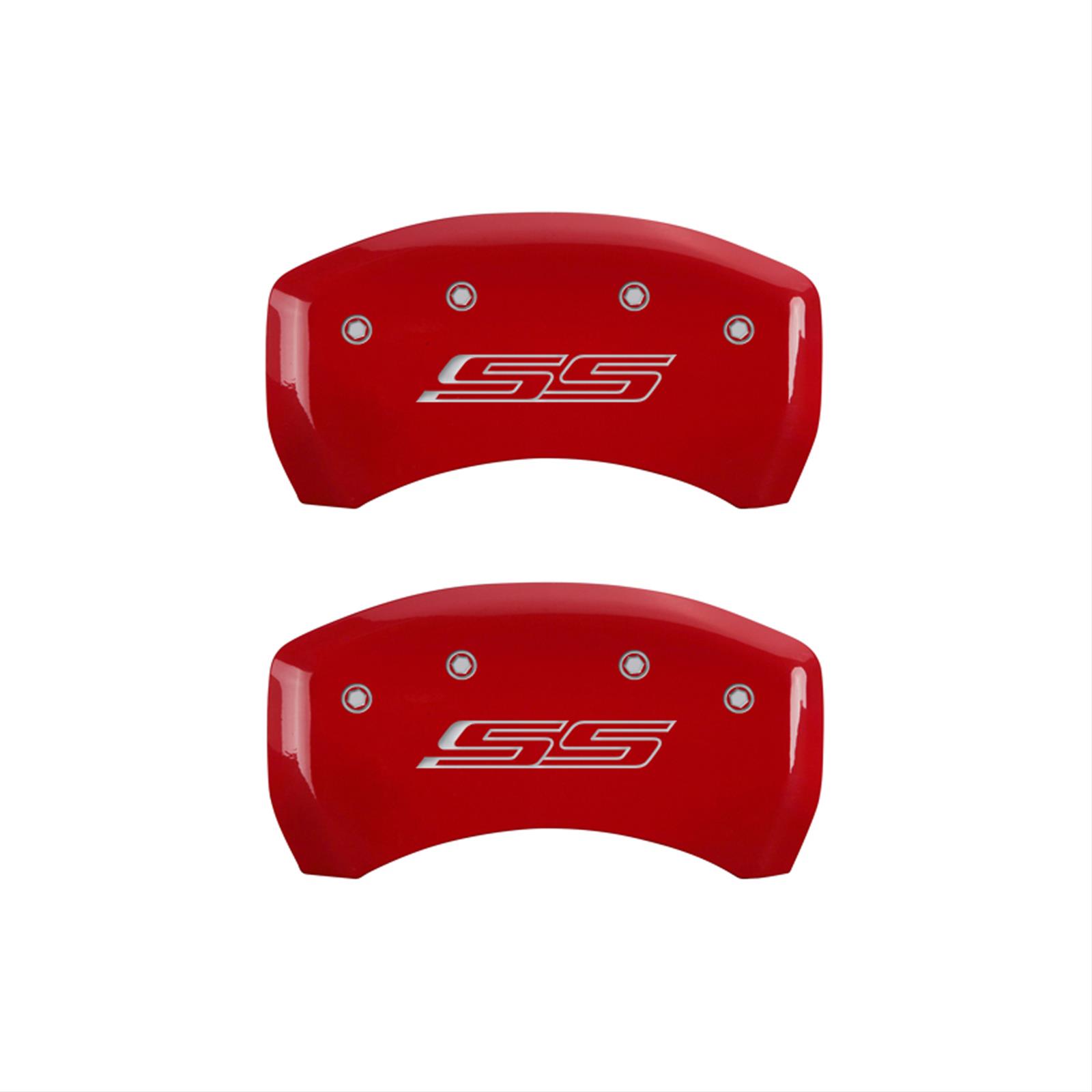 MGP 4 Caliper Covers Engraved Front & Rear Gen 5/SS Red finish silver ch thumbnail 2