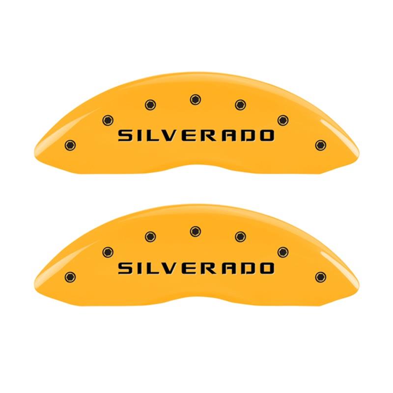 MGP 2 Caliper Covers Eng Front Silverado Yellow Finish Blk Char 05 Chevy Silverado 1500 thumbnail 2