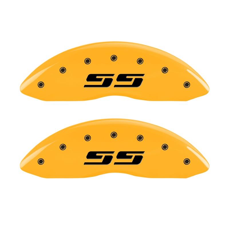 MGP 2 Caliper Covers Engraved Silverado SS Yellow Finish Blk Char 05 Chevy Silverado 1500 thumbnail 2