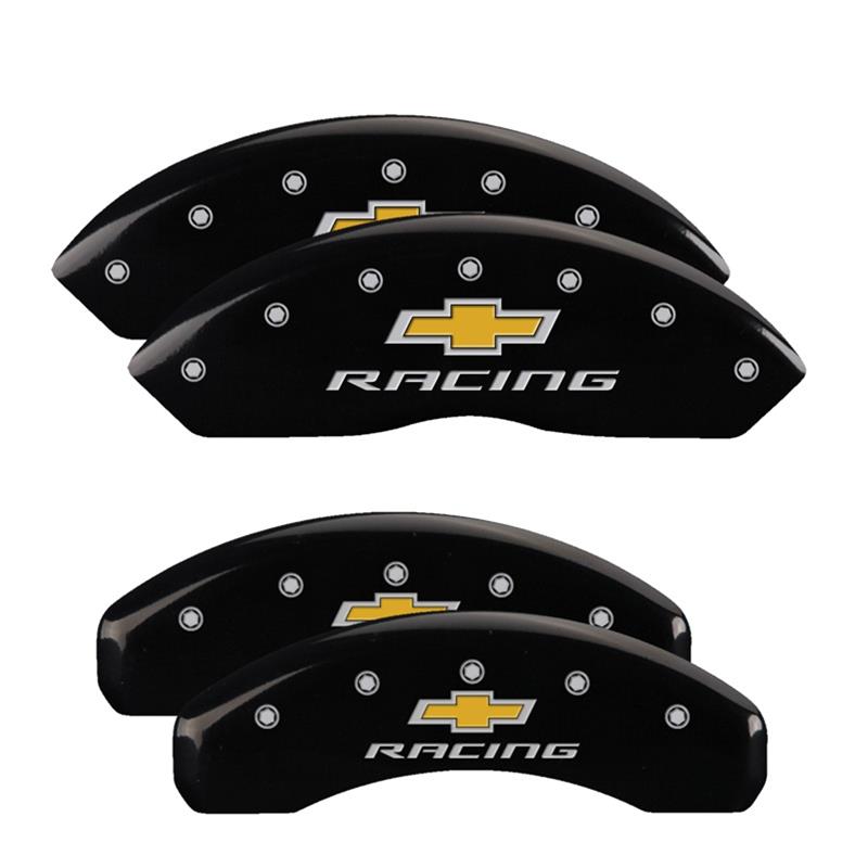 MGP 4 Caliper Covers Engraved F & R Chevy Racing Black Finish Silver Char 2017 Chevrolet Camaro thumbnail 3