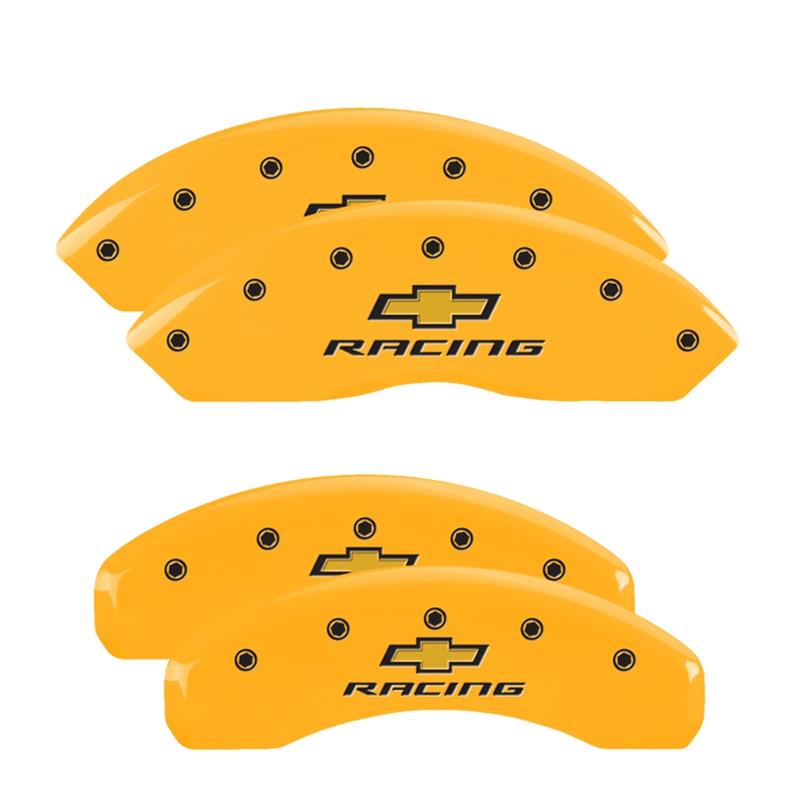 MGP 4 Caliper Covers Engraved F & R Chevy Racing Yellow Finish Black Char 2017 Chevrolet Camaro thumbnail 2