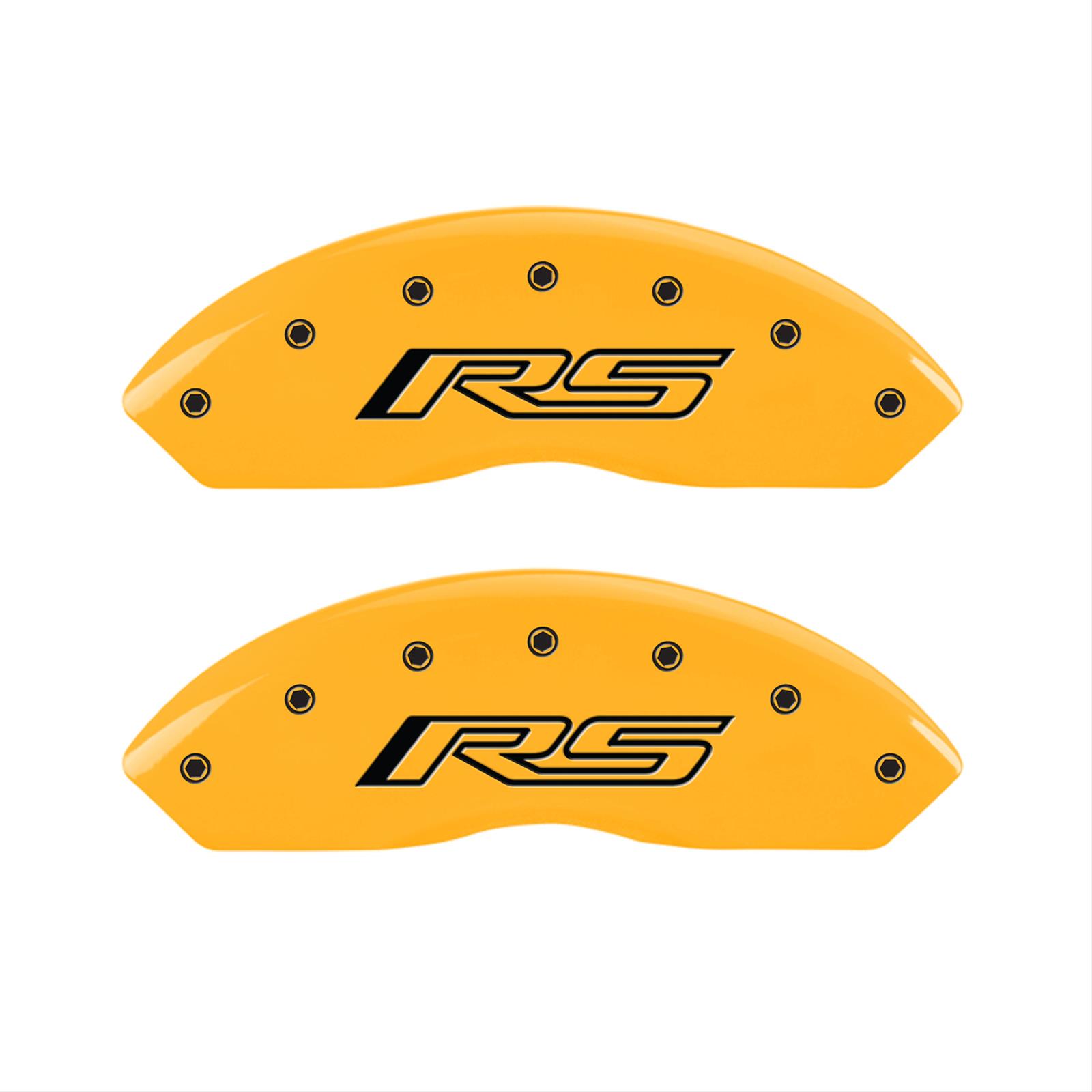 MGP 4 Caliper Covers Engraved Front & Rear Gen 5/RS Yellow finish black ch