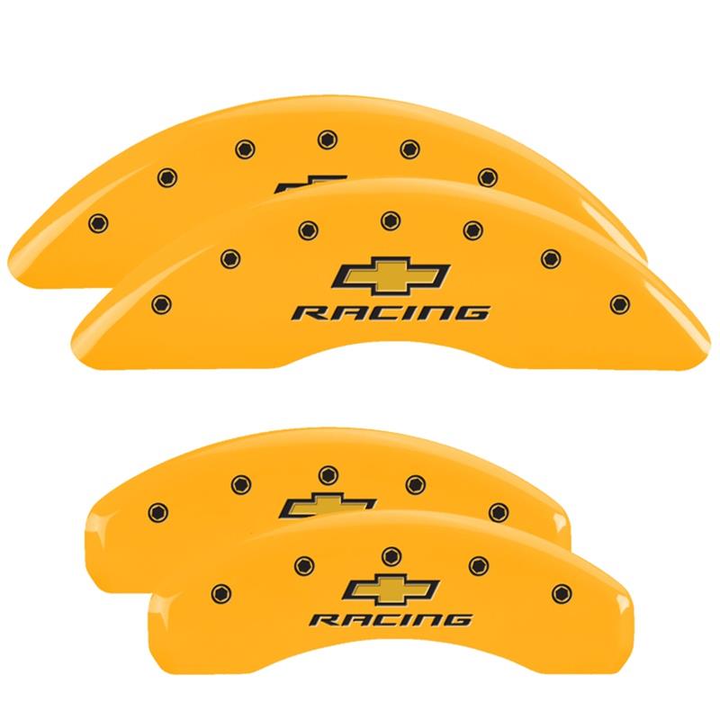 MGP 4 Caliper Covers Engraved F & R Chevy Racing Yellow Finish Black Char 2016 Chevrolet Camaro thumbnail 2