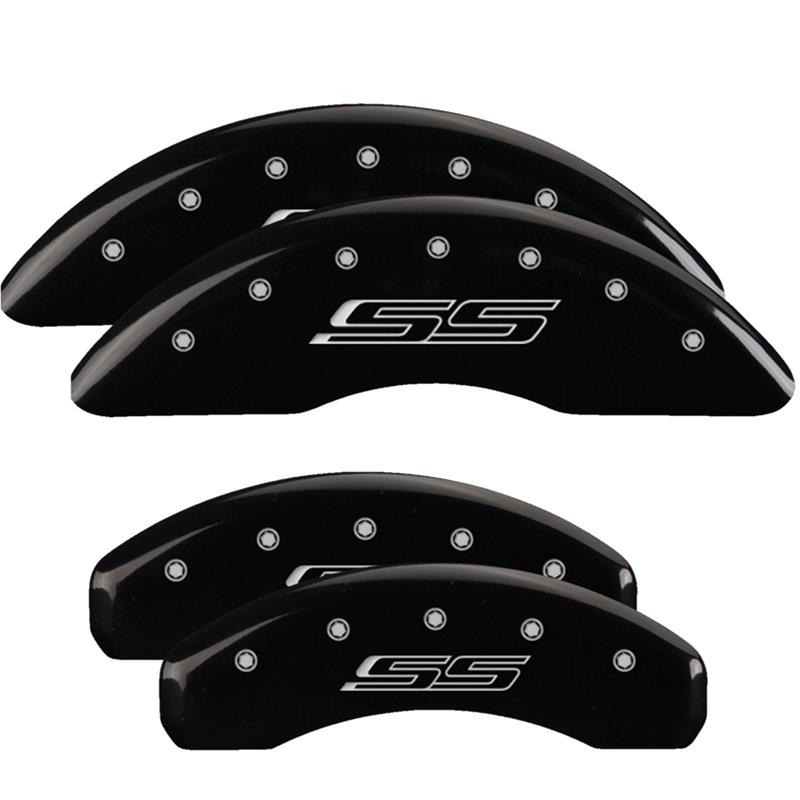 MGP 4 Caliper Covers Engraved Front & Rear Gen 5/SS Black finish silver ch thumbnail 3