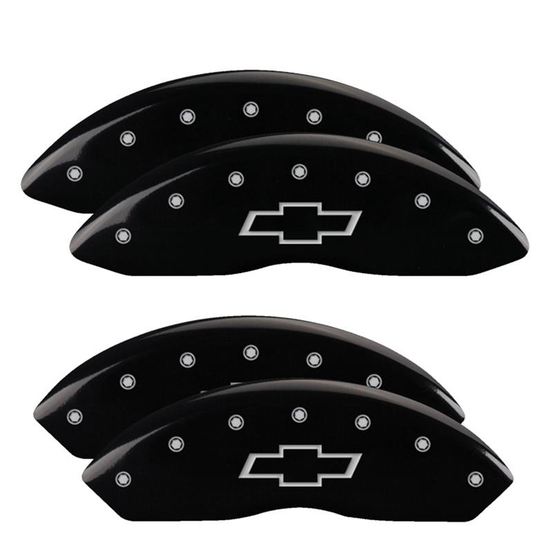 MGP 4 Caliper Covers Engraved F & R Bowtie Black Finish Silver Char 2014 Chevrolet Express 2500 thumbnail 3