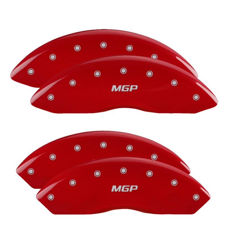 MGP 4 Caliper Covers Engraved Front & Rear MGP Red Finish Silver Char 2014 Chevrolet Express 2500 thumbnail 3