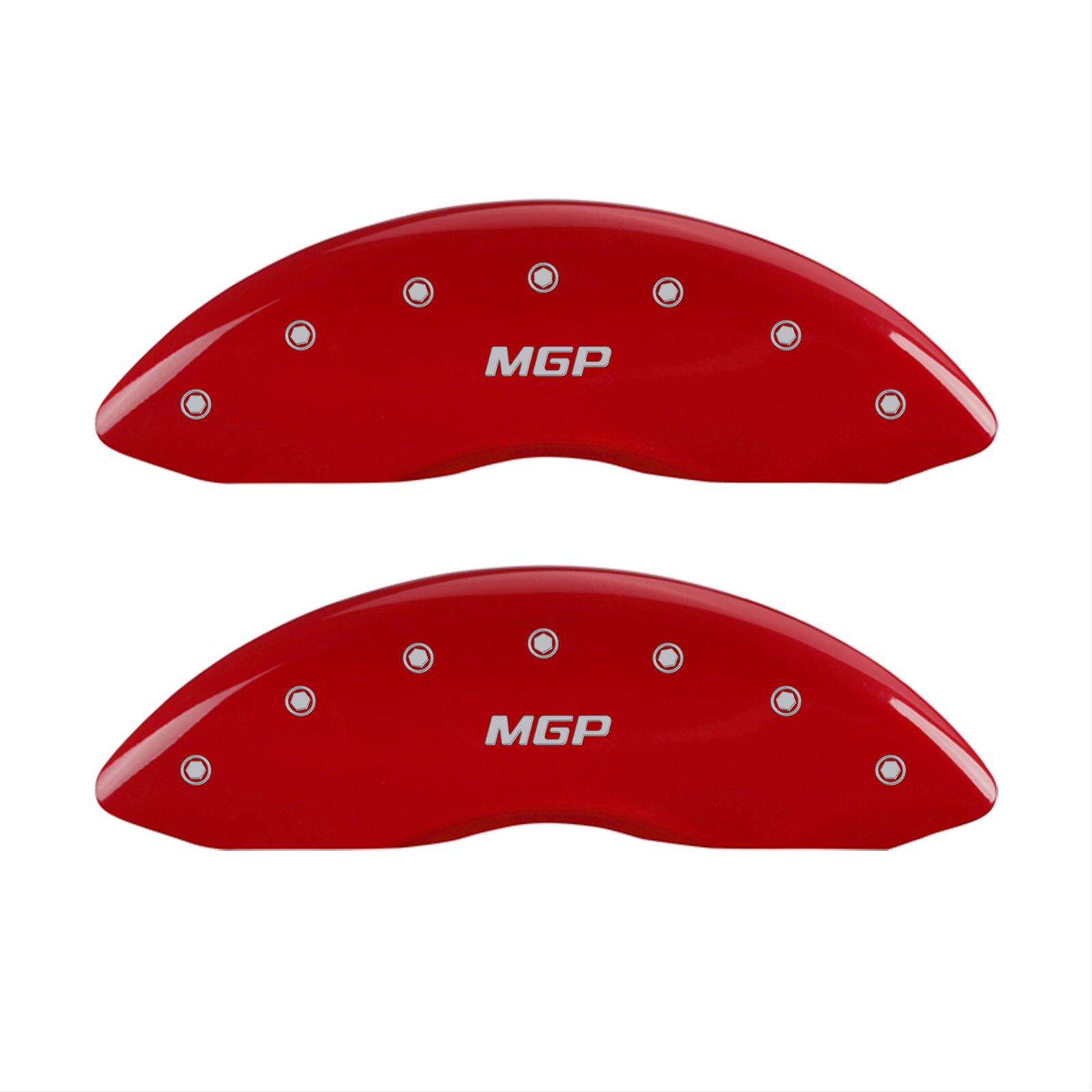 MGP 4 Caliper Covers Engraved Front & Rear MGP Red Finish Silver Characters 2019 Kia Sedona