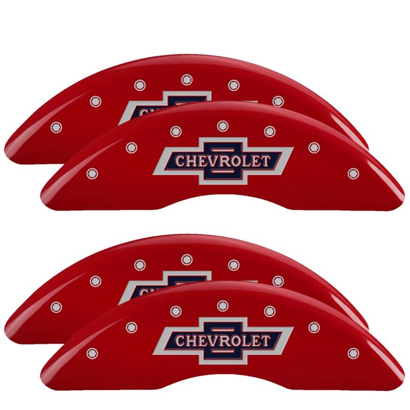 MGP Caliper Covers - Brake for 2020-2025 SILVERADO 2500 HD, 2020-2024 3500 HD 14258SCUSDF Set Of 4 Covers, Engraved Front And Rear: Custom Graphics, Designated Finish