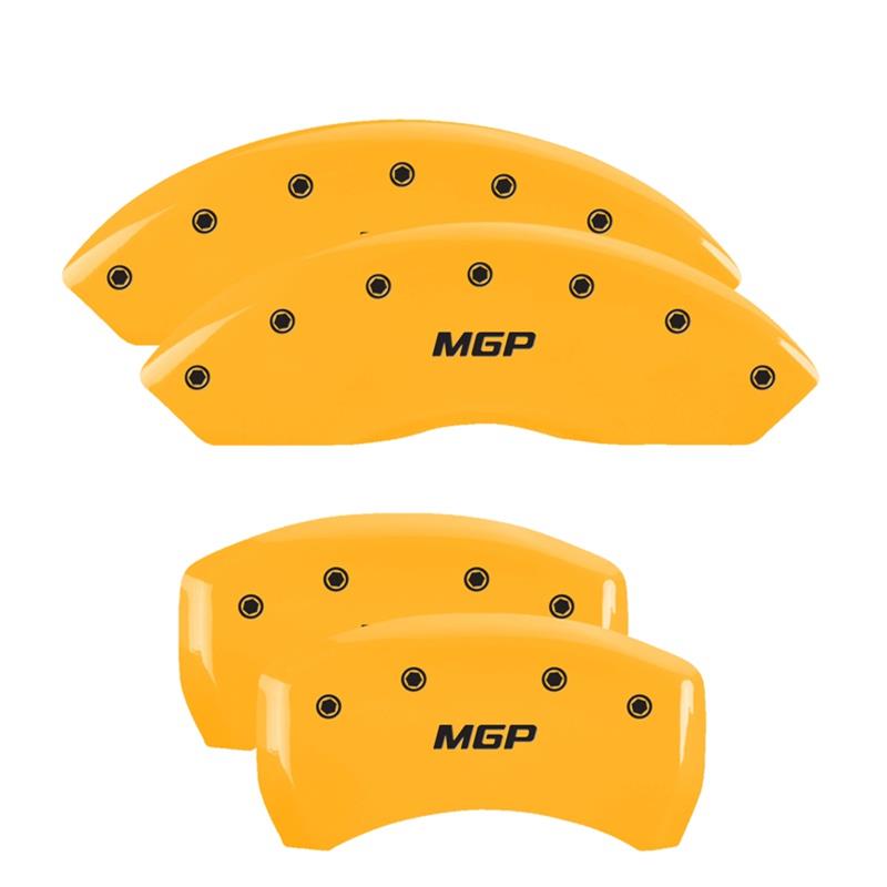 MGP 4 Caliper Covers Engraved Front & Rear MGP Yellow finish black ch thumbnail 3