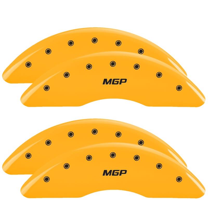 MGP Yellow Caliper Covers for 2017-2024 Q7 - 15230SMGPYL Set of 4 caliper covers, Engraved Front and Rear: MGP, powder coat finish, black characters