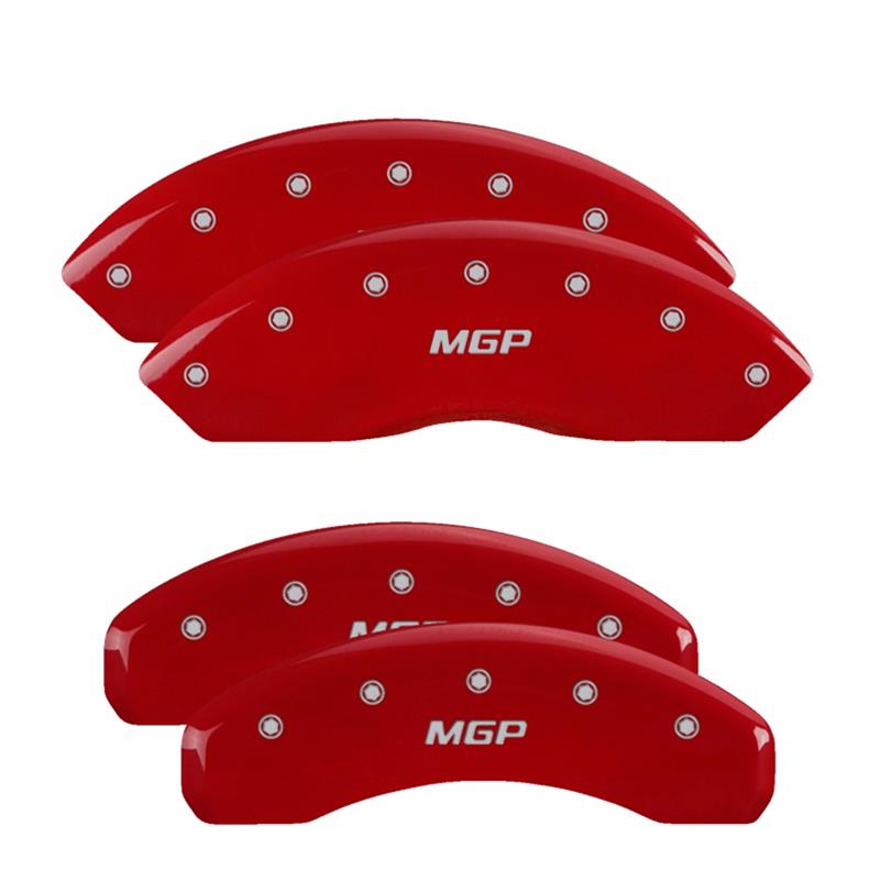 MGP Red Caliper Covers for 2019-2024 Q5 - 15231SMGPRD Set of 4 caliper covers, Engraved Front and Rear: MGP, powder coat finish, silver characters