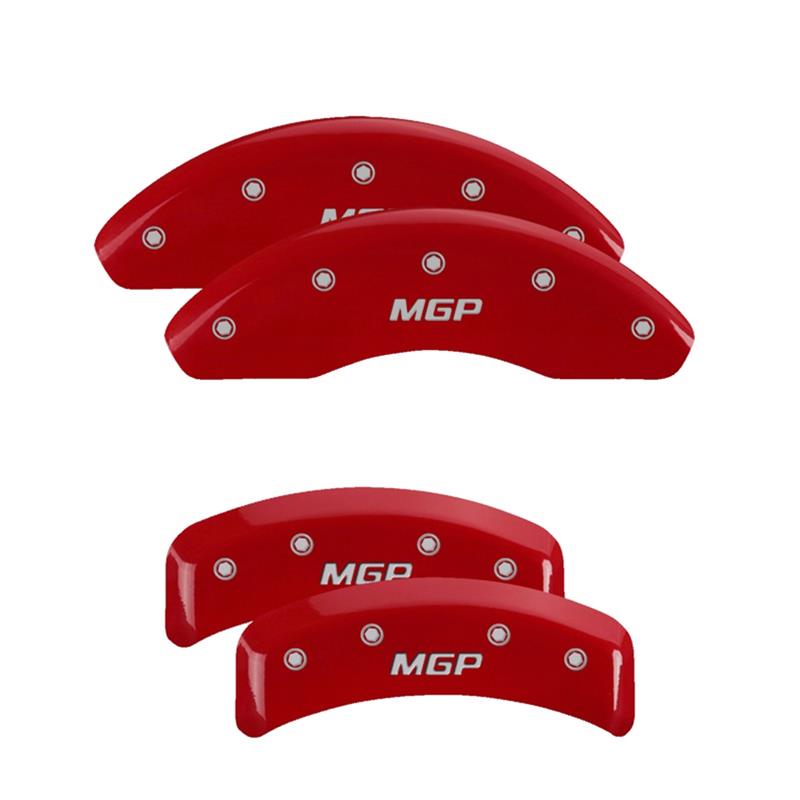 MGP 4 Caliper Covers Engraved Front & Rear MGP Red finish silver ch thumbnail 3