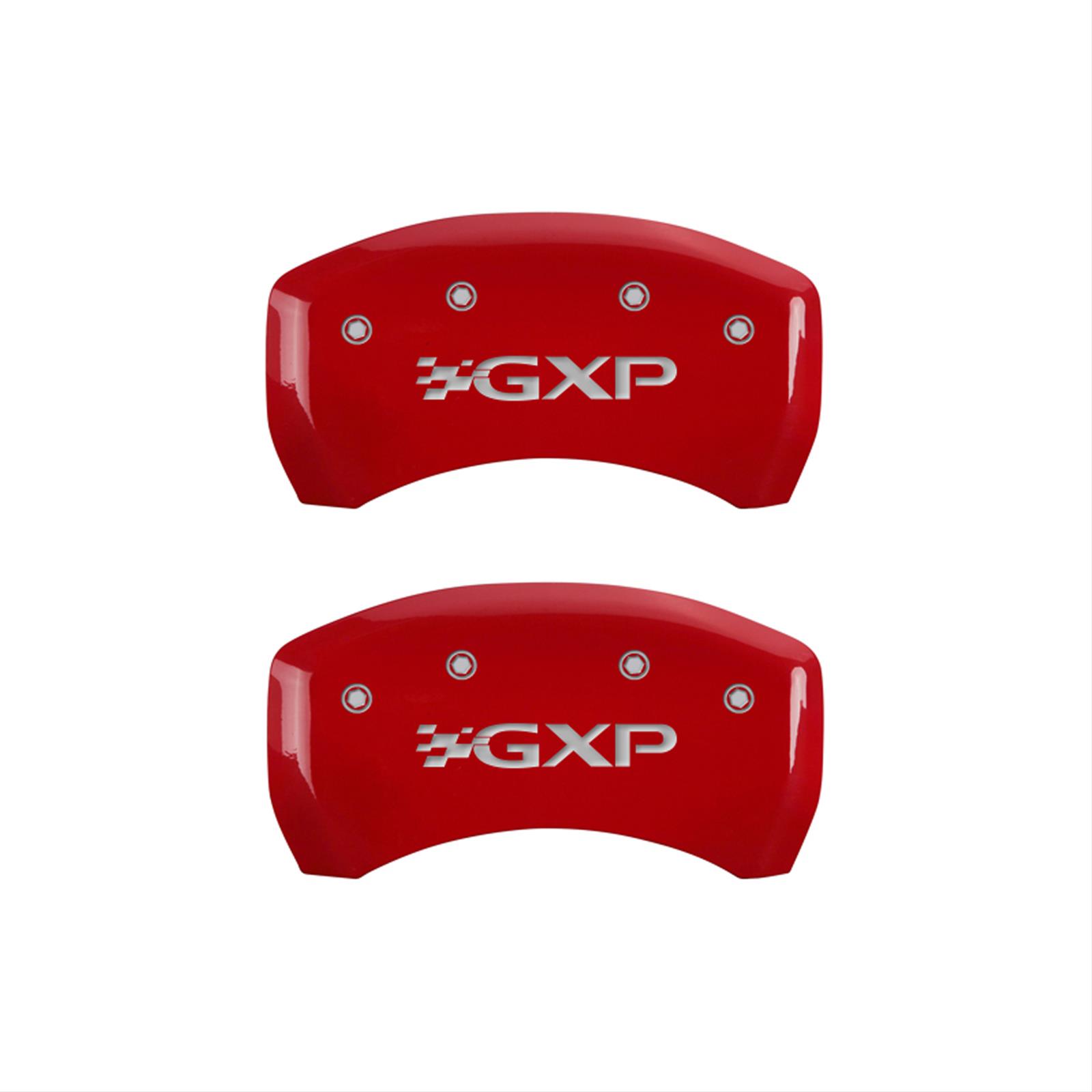 MGP 4 Caliper Covers Engraved Front Pontiac Engraved Rear GXP Red finish silver ch thumbnail 2