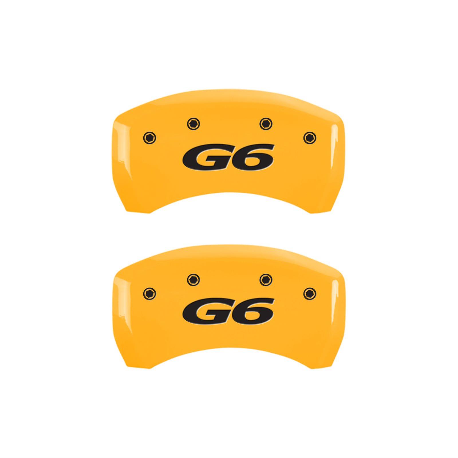 MGP 4 Caliper Covers Engraved Front Pontiac Rear G6 Yellow Finish Black Char 2007 Pontiac G5 thumbnail 2