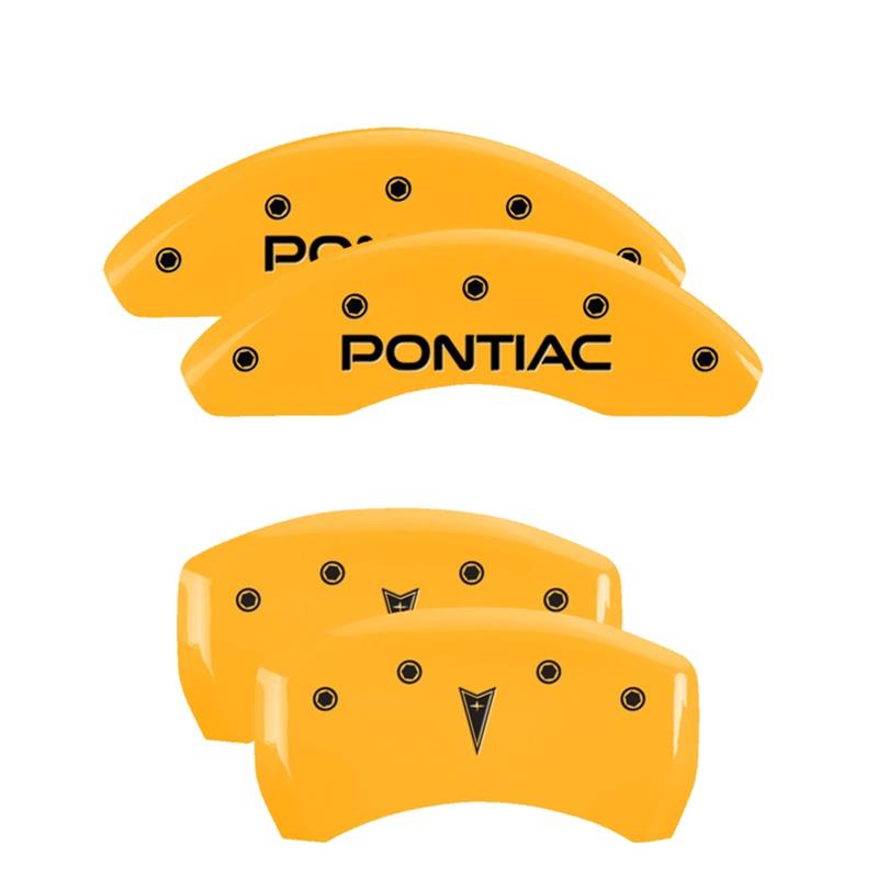 MGP 4 Caliper Covers Engraved Front Pontiac Rear Arrow Yellow Finish Black Char 2006 Pontiac G6 thumbnail 3