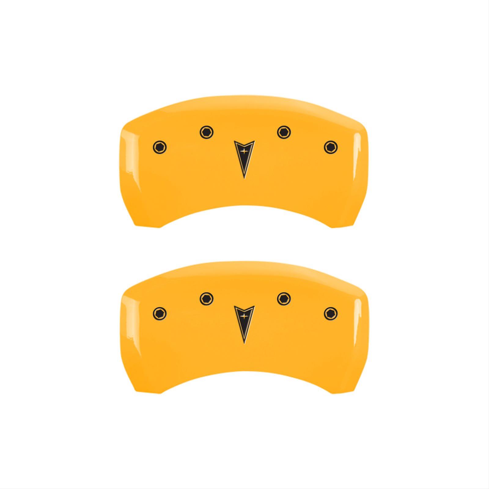 MGP 4 Caliper Covers Engraved Front Pontiac Rear Arrow Yellow Finish Blk Char 2009 Pontiac Solstice thumbnail 2