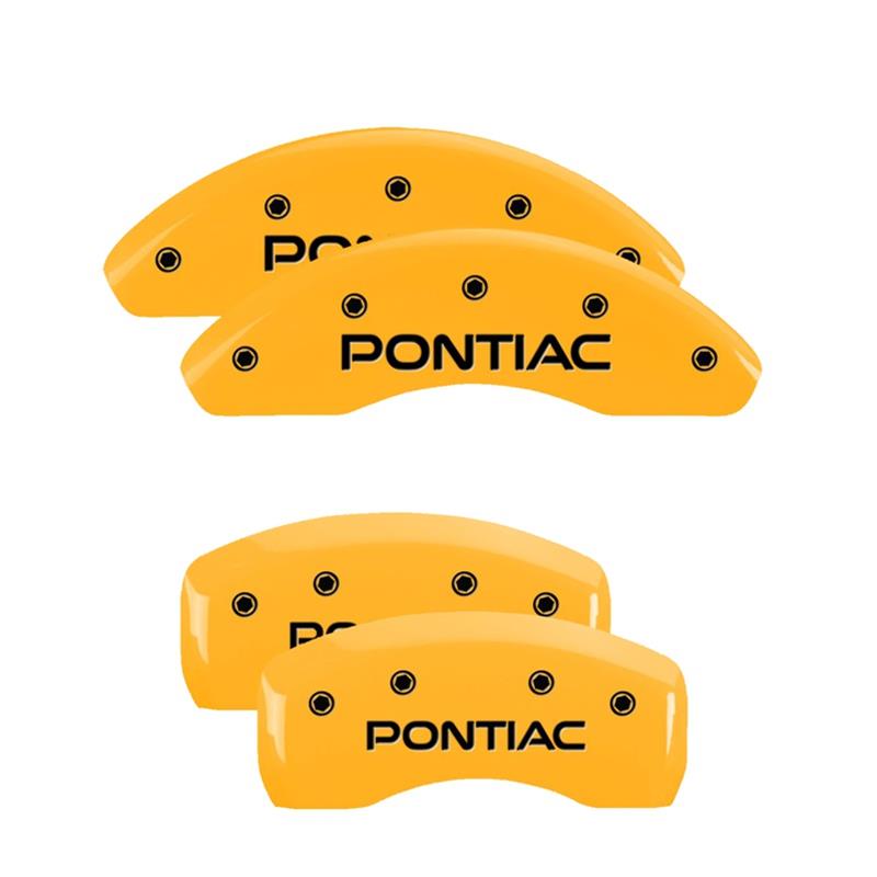 MGP 4 Caliper Covers Engraved Front & Rear Pontiac Yellow Finish Black Char 2002 Pontiac Grand Prix thumbnail 3