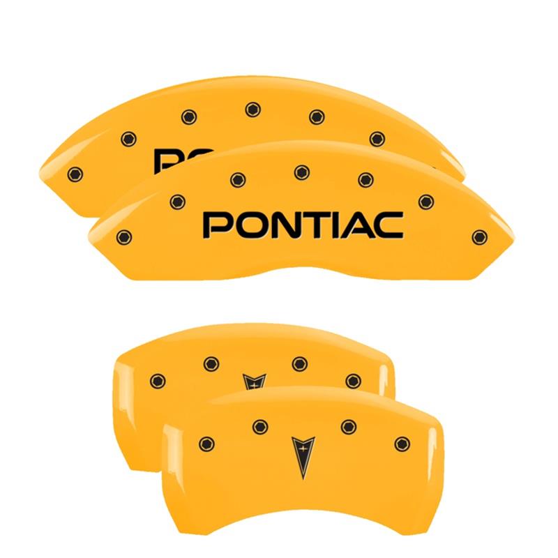 MGP 4 Caliper Covers Engraved Front Pontiac Rear Arrow Yellow Finish Blk Char 2009 Pontiac Solstice thumbnail 3